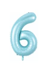 34 Inç 76 Cm Mavi Folyo Rakam Balon 6