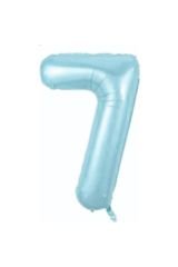 34 Inç 76 Cm Mavi Folyo Rakam Balon 7