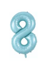 34 Inç 76 Cm Mavi Folyo Rakam Balon 8