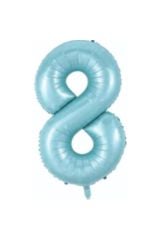 34 Inç 76 Cm Mavi Folyo Rakam Balon 8