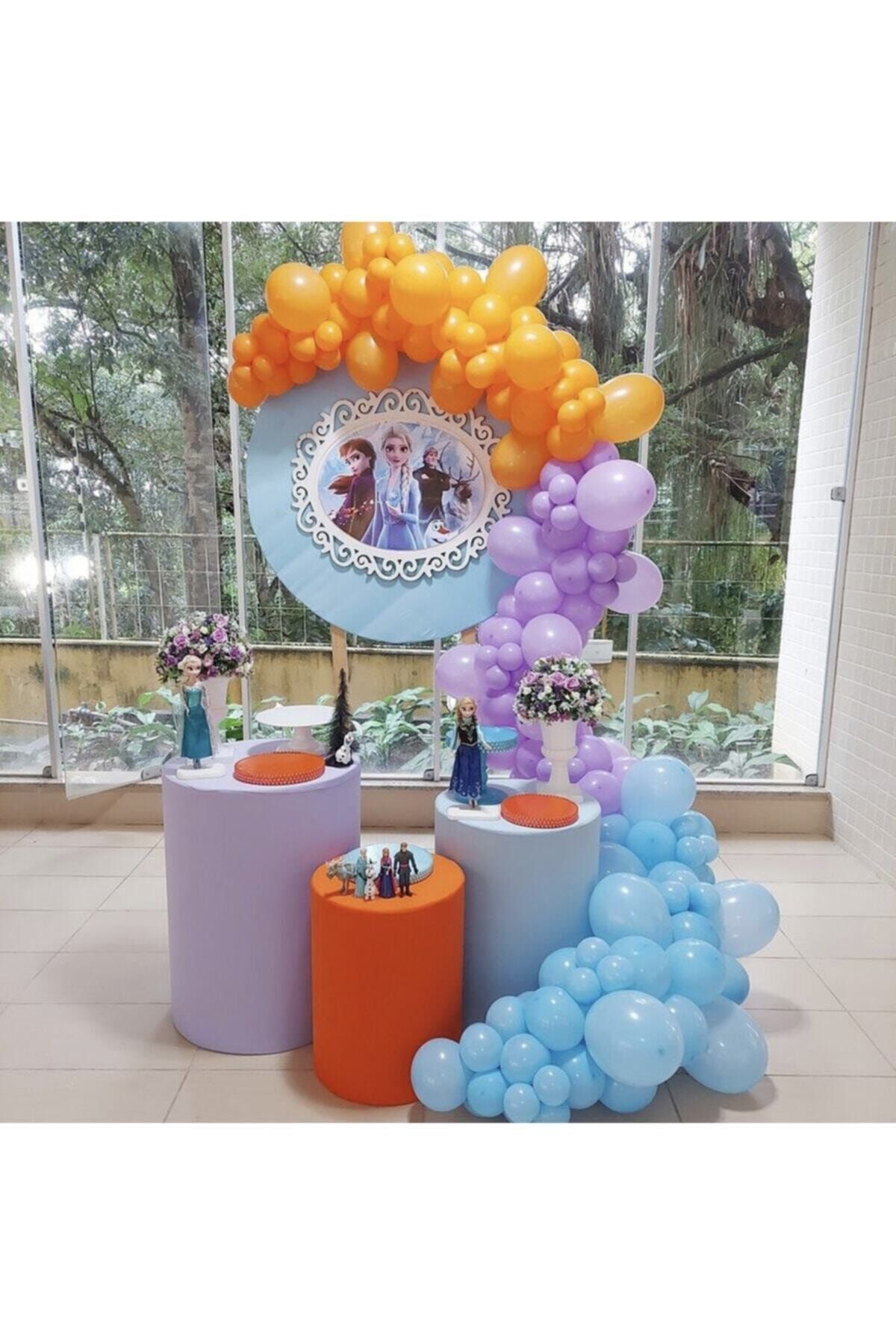 Pastel Balon Zincir Frozen Konsepte Uygun