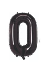 34 Inç 76 Cm Siyah Folyo Rakam Balon 0