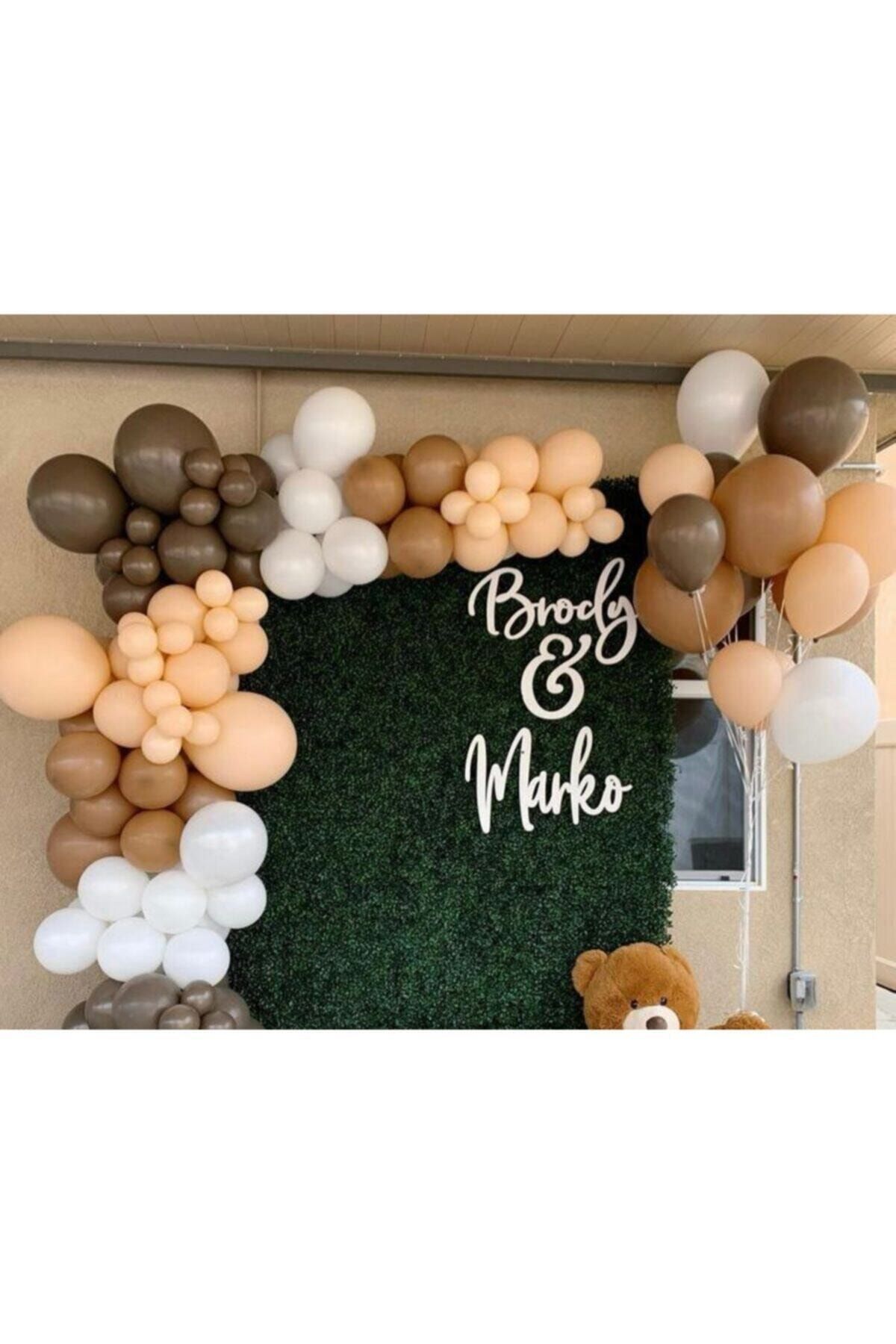 Pastel Çikolata Kahve Karamel Beyaz Ve Somon Balon Zinciri 100 Adet