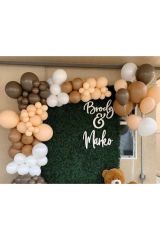 Pastel Çikolata Kahve Karamel Beyaz Ve Somon Balon Zinciri 100 Adet