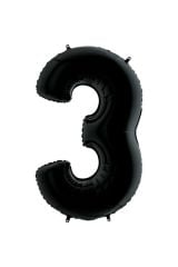 34 Inç 76 Cm Siyah Folyo Rakam Balon 3