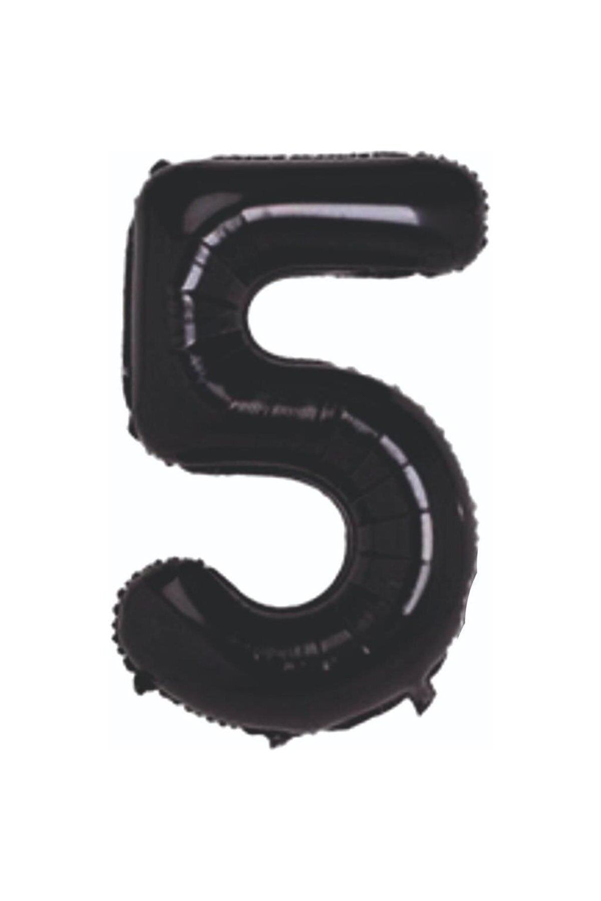 34 Inç 76 Cm Siyah Folyo Rakam Balon 5