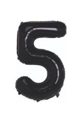 34 Inç 76 Cm Siyah Folyo Rakam Balon 5