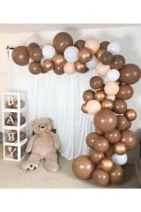 Krom Gold Karamel Somon Beyaz Renklerde Balon Balon Zincir