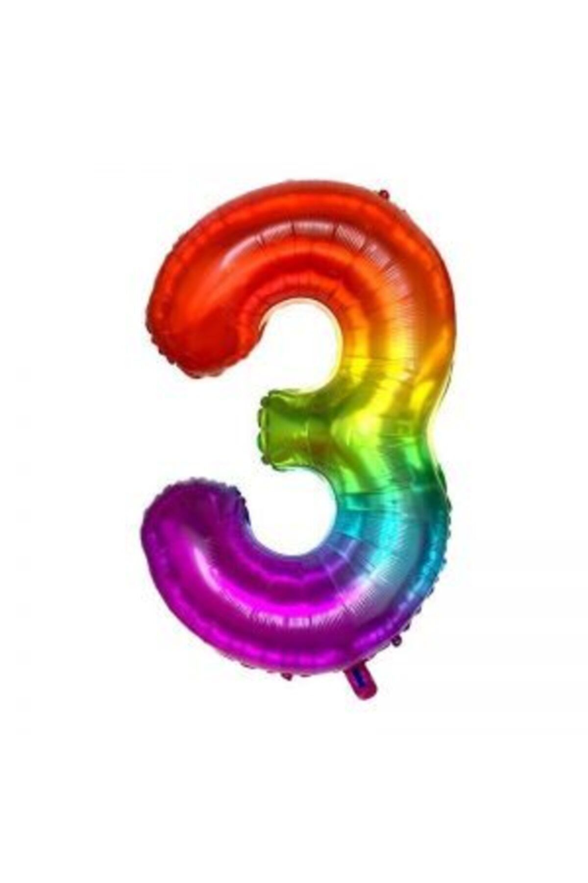 34 Inç 80 Cm Gökkuşağı Folyo Rakam Balon 3