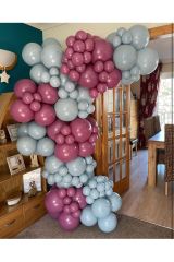 Pastel Yaban Çileği Ve Fırtına Mavisi Balon Zinciri 100 Adet