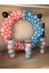 Cinsiyet Partisi Makaron Balon Zinciri 100 Adet