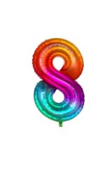 34 Inç 80 Cm Gökkuşağı Folyo Rakam Balon 8