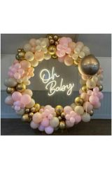 Krom Gold Makaron Pembe Ve Sütlü Kahve Balon Zinciri 100 Adet