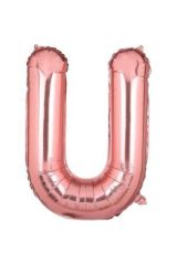 34 Inç 80 Cm Rose Gold Folyo Rakam Balon U