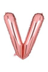 34 Inç 80 Cm Rose Gold Folyo Harf Balon V