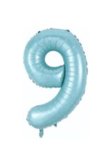 9 Rakam Balon Mavi Renk Folyo Balon 76 cm 34 inç