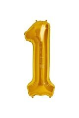 Altın Gold 1 Rakam Folyo Balon 34 Inç 75 Cm