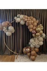 Krom Gold Pastel Karamel Çöl Kumu Ve Deniz Kumu Balon Zinciri 100 Adet