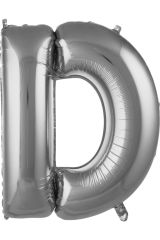 D Harf 76 Cm Gümüş Folyo Balon 34 Inc