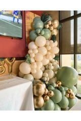Krom Gold Küf Yeşili Sütlü Kahve Ve Deniz Kumu Balon Zinciri 100 Adet