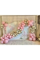 Krom Beyaz Altın Makaron Pembe Ve Deniz Kumu Balon Zinciri 100 Adet