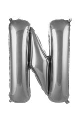 N Harf 76 Cm Gümüş Folyo Balon 34 Inc
