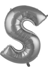 S Harf 76 Cm Gümüş Folyo Balon 34 Inc