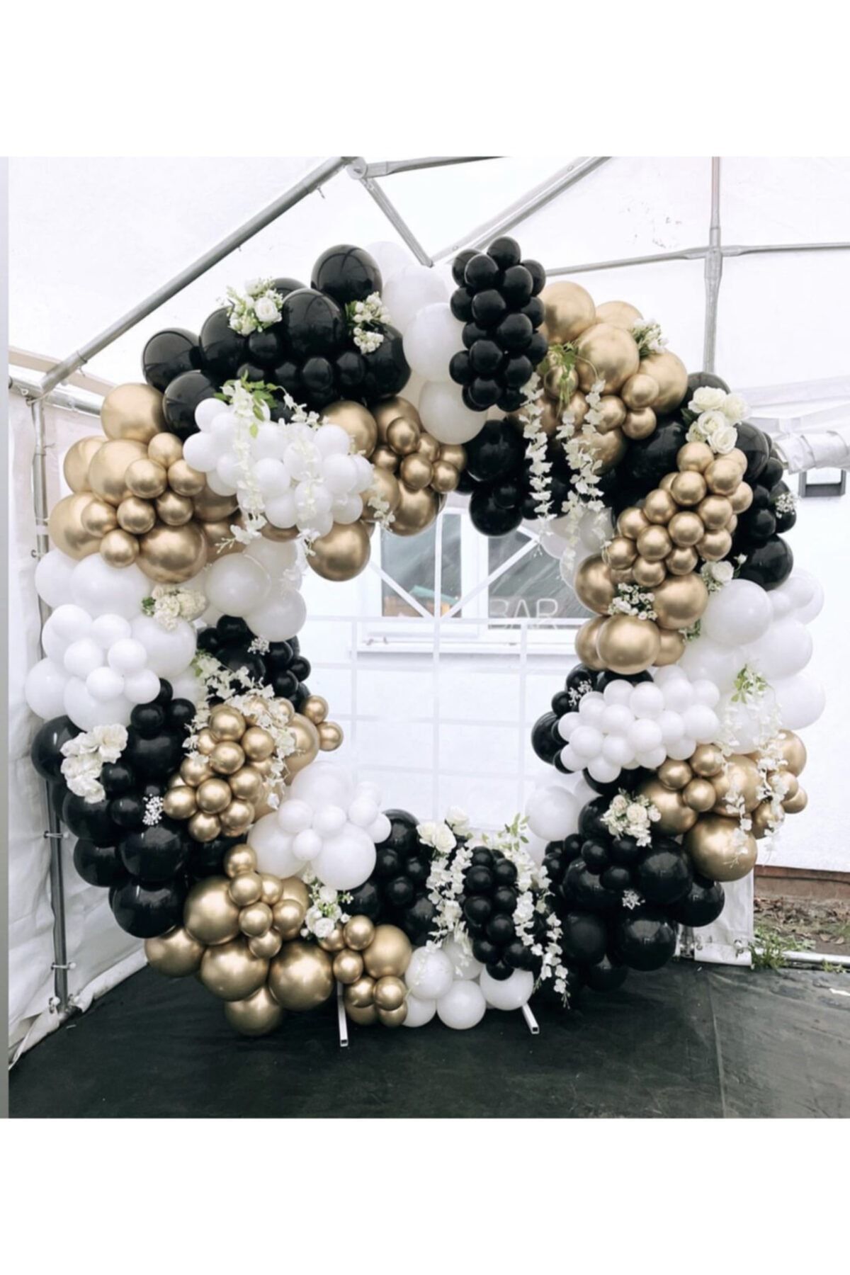 Krom Gold Siyah Ve Beyaz Balon Zinciri 100 Adet