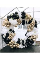 Krom Gold Siyah Ve Beyaz Balon Zinciri 100 Adet