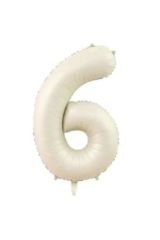 Rakam Folyo Balon Krem  Renk 6 (34 Inç 76 Cm)