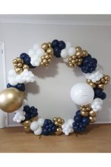 Krom Gold Gece Mavisi Ve Beyaz Balon Zinciri 100 Adet