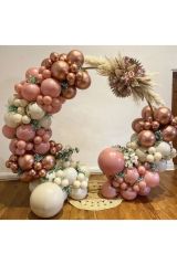Krom Bronz Toz Pembe Ve Deniz Kumu Balon Zinciri 100 Adet