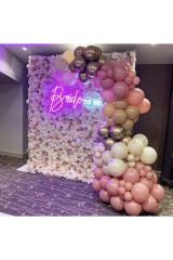 Krom Gold Toz Pembe Çöl Kumu Ve Beyaz Balon Zinciri 100 Adet