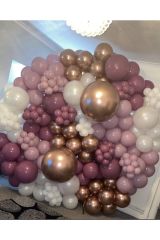 Krom Bronz Yaban Çileği Toz Pembe Ve Beyaz Balon Zinciri 100 Adet
