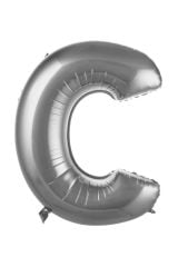 40 Inç 100 Cm Gümüş Folyo Harf Balon C