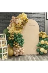 Krom Gold Çöl Kumu Sütlü Kahve Ve Küf Yeşili Balon Zinciri 100 Adet