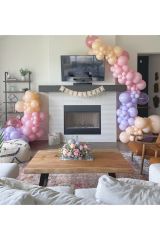 Makaron Pembe Lila Somon Balon Zinciri 100 Adet