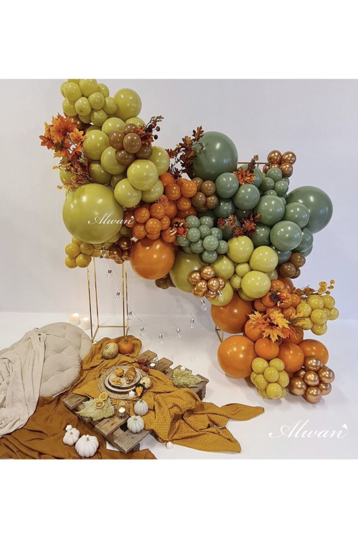 Krom Bronz Yanık Turuncu Zeytin Karamel Ve Küf Yeşili Balon Zinciri 100 Adet