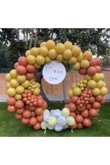 Pastel Yanık Turuncu Ve Zerdeçal Balon Zinciri 100 Adet
