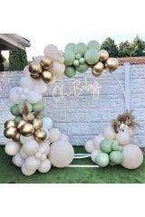 Krom Beyaz Altın Küf Yeşili Ve Beyaz Balon Zinciri 100 Adet
