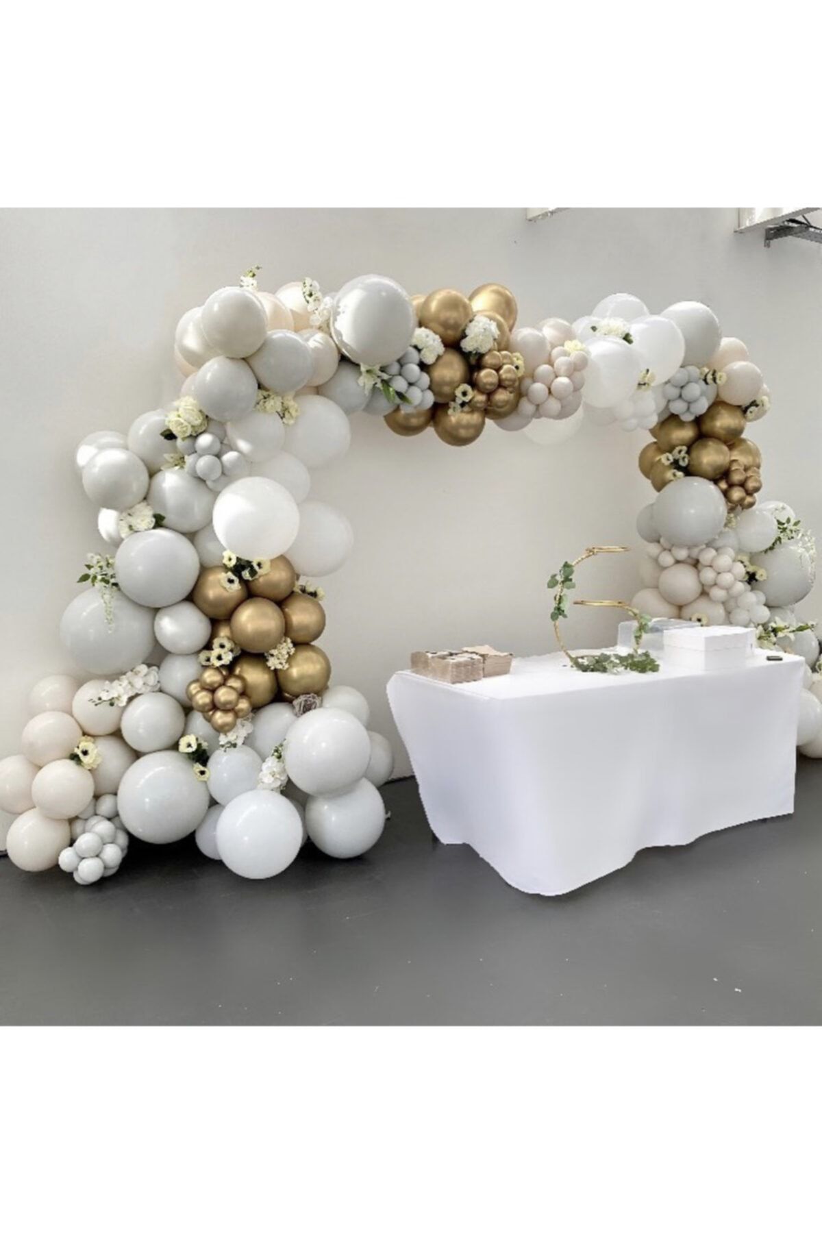 Krom Gold Duman Ve Beyaz Balon Zinciri 100 Adet