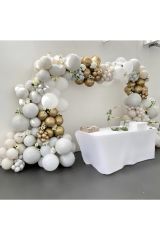 Krom Gold Duman Ve Beyaz Balon Zinciri 100 Adet