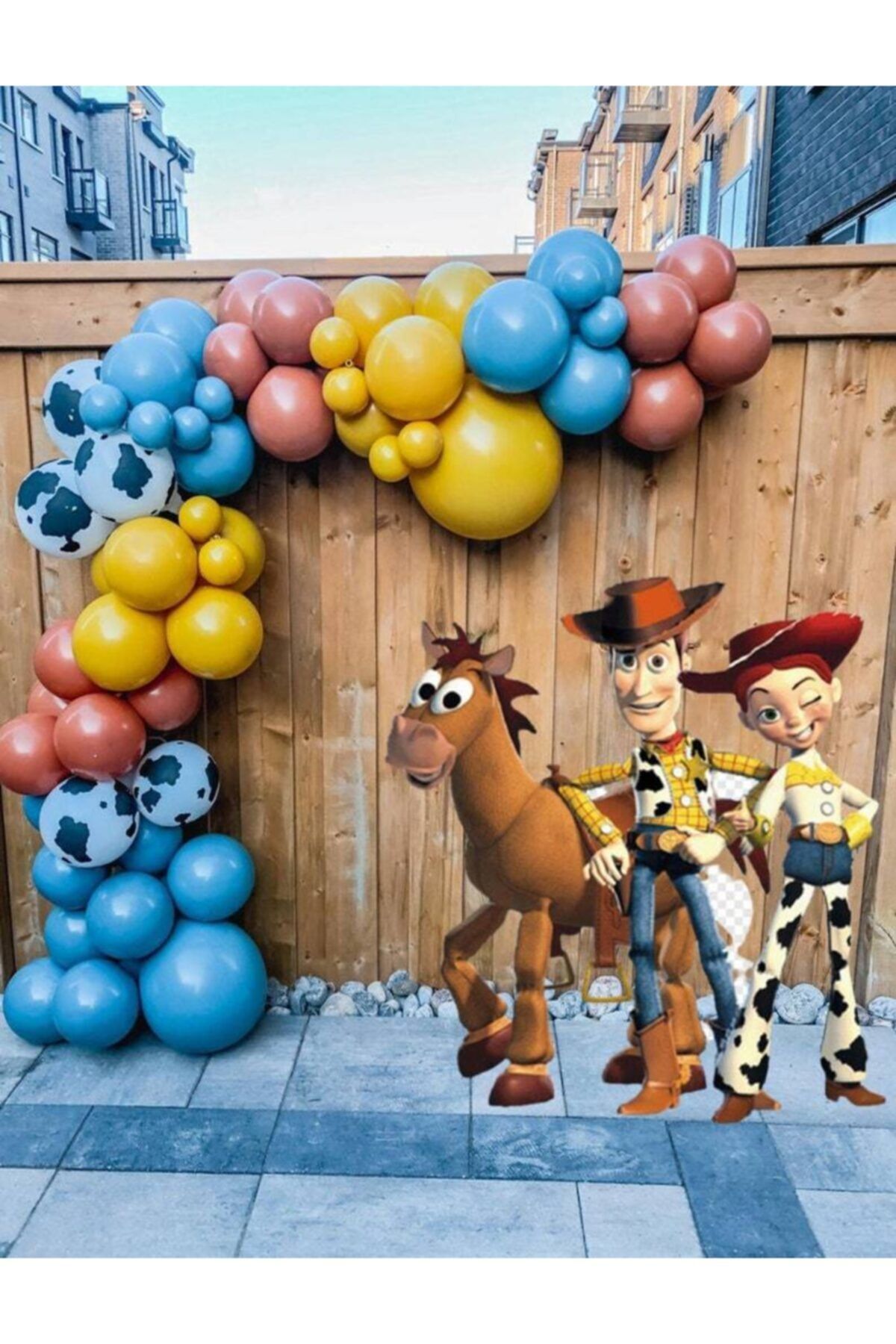 Pastel Yanık Turuncu Zerdeçal Ve Derin Okyanus Balon Zinciri 100 Adet