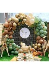 Krom Gold Küf Yeşili Ve Sütlü Kahve Balon Zinciri 100 Adet