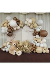 Pastel Karamel Sütlü Kahve Ve Beyaz Balon Zinciri 100 Adet
