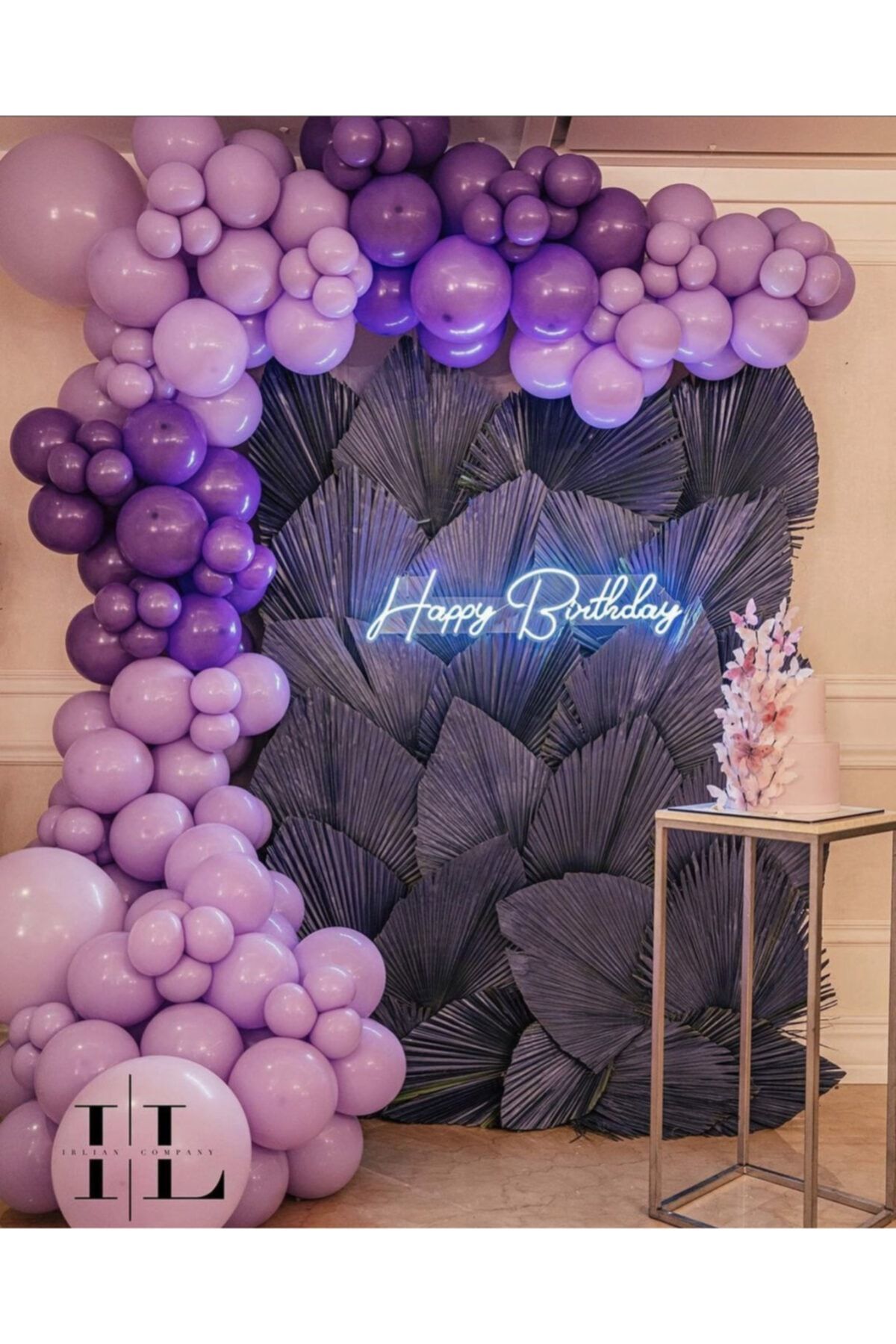 Pastel Lila Ve Mor Balon Zinciri 100 Adet