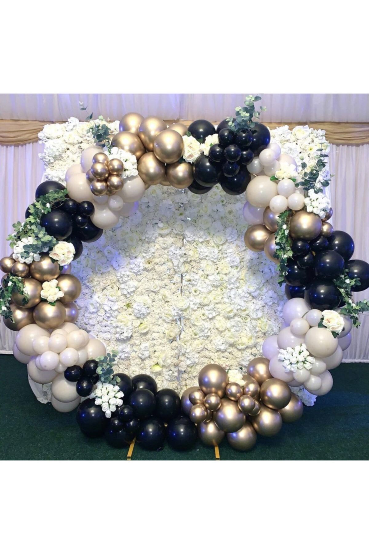 Krom Gold Gece Mavisi Ve Beyaz Balon Zinciri 100 Adet