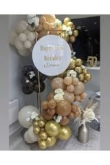 Krom Gold Kahverengi Karamel Sütlü Kahve Ve Çöl Kumu Balon Zinciri 100 Adet