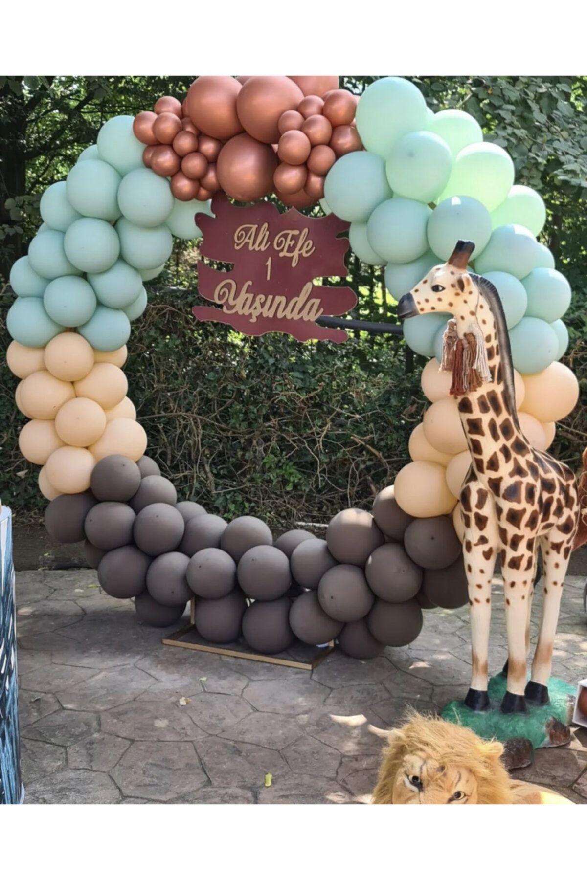 Krom Bronz Kış Yeşili Kahverengi Ve Somon Balon Zinciri 100 Adet