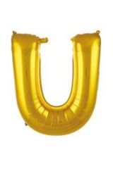40 Inç 100 Cm Altın Folyo Harf Balon U